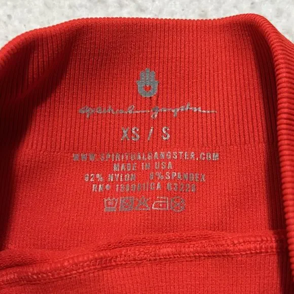 Spiritual Gangster Women's XS/S Athletic Stretch Leggings Red Full Length Pants - Picture 3 of 12